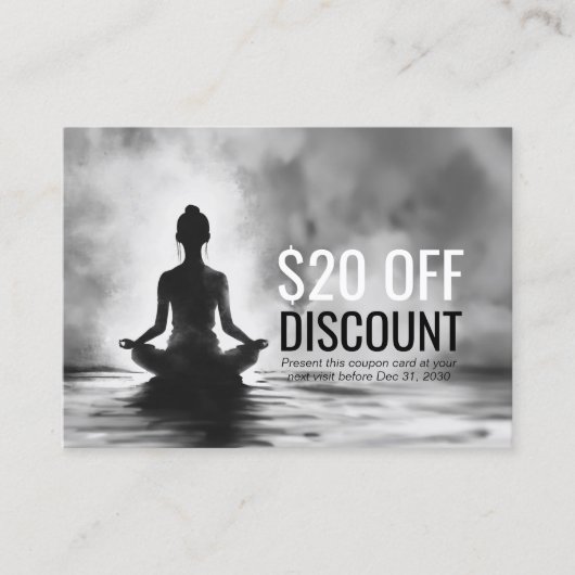 Yoga Meditation Instructor Lotus Pose Tinte Malere Rabattkarte (Vorderseite)