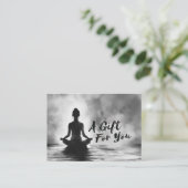 Yoga Meditation Instructor Lotus Pose Tinte Malere Rabattkarte (Stehend Vorderseite)