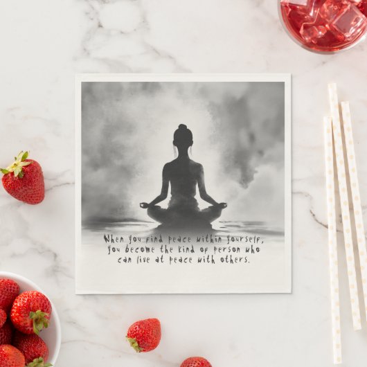 Yoga Meditation Instructor Lotus Pose Tinte Malere Serviette (Beispiel)