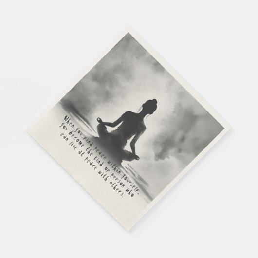 Yoga Meditation Instructor Lotus Pose Tinte Malere Serviette (Ecke)