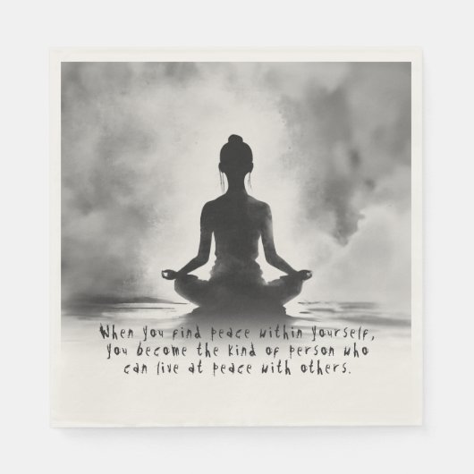 Yoga Meditation Instructor Lotus Pose Tinte Malere Serviette (Vorderseite)