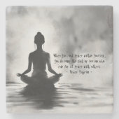 Yoga Meditation Instructor Lotus Pose Tinte Malere Steinuntersetzer (Vorderseite)