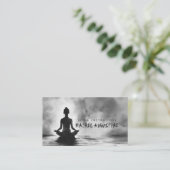 Yoga Meditation Instructor Lotus Pose Tinte Malere Visitenkarte (Stehend Vorderseite)