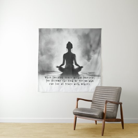 Yoga Meditation Instructor Lotus Pose Tinte Malere Wandteppich (Beispiel)