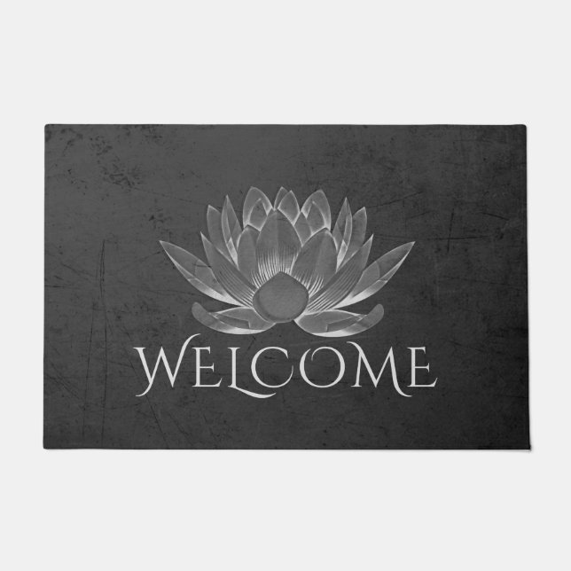 YOGA Meditation Instructor Lotus Welcome Doormat Fußmatte (Vorderseite)
