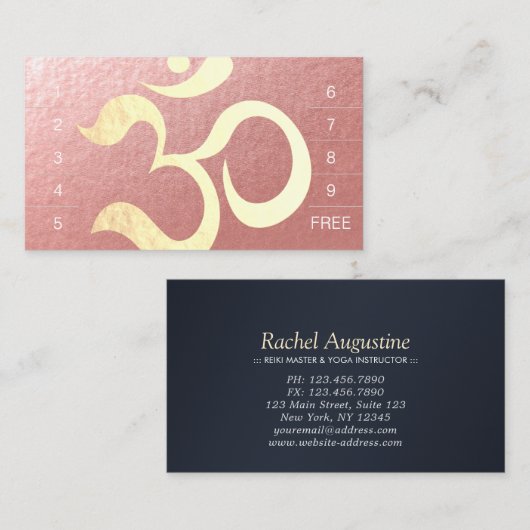 Yoga Meditation Instructor Loyalty Punch Om Symbol Treuekarte (Vorne/Hinten)