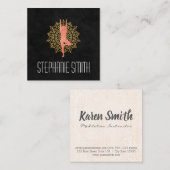 Yoga Meditation Instructor | Mandala Quadratische Visitenkarte (Vorne/Hinten)