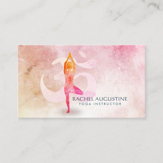 Yoga Meditation Instructor Om Symbol Visitenkarte (Vorderseite)