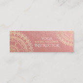 Yoga Meditation Instructor Pink Gold Foil Mandala Mini Visitenkarte (Vorderseite)