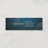 Yoga Meditation Instructor Pink Gold Foil Mandala Mini Visitenkarte (Rückseite)