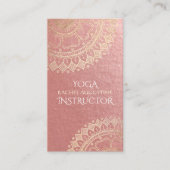 Yoga Meditation Instructor Pink Gold Foil Mandala Visitenkarte (Vorderseite)