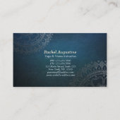 Yoga Meditation Instructor Pink Gold Foil Mandala Visitenkarte (Rückseite)