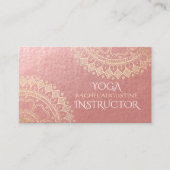 Yoga Meditation Instructor Pink Gold Foil Mandala Visitenkarte (Vorderseite)