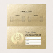 Yoga Meditation Instructor Price List Termin Visitenkarten (Innenseite Aufgefaltet)