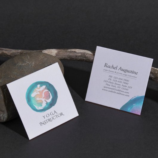 Yoga Meditation Instructor Quadratische Visitenkarte