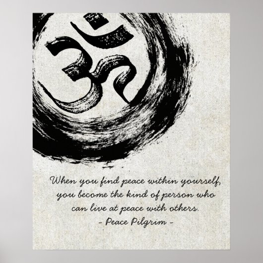 YOGA Meditation Instructor Quotes OM & ZEN Symbole Poster (Vorne)