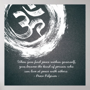 YOGA Meditation Instructor Quotes OM & ZEN Symbole Poster
