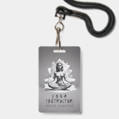 Yoga Meditation Instructor Reiki Master Low Poly Ausweis (Vorderseite mit Lanyard)