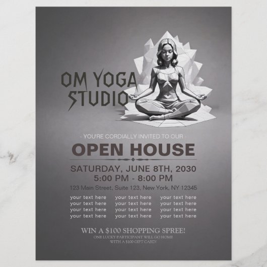 Yoga Meditation Instructor Reiki Master Low Poly Flyer (Vorne)