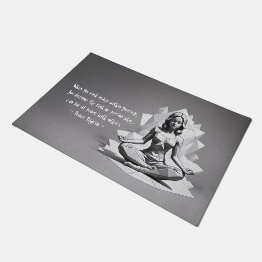 Yoga Meditation Instructor Reiki Master Low Poly Fußmatte (Schrägansicht)