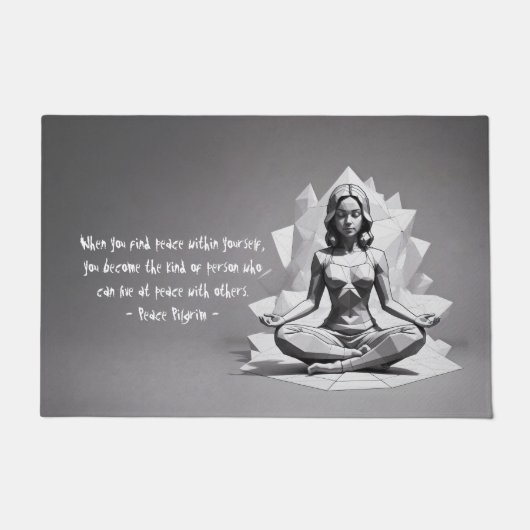 Yoga Meditation Instructor Reiki Master Low Poly Fußmatte (Vorderseite)