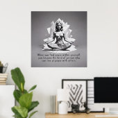 Yoga Meditation Instructor Reiki Master Low Poly Poster (Heimbüro)