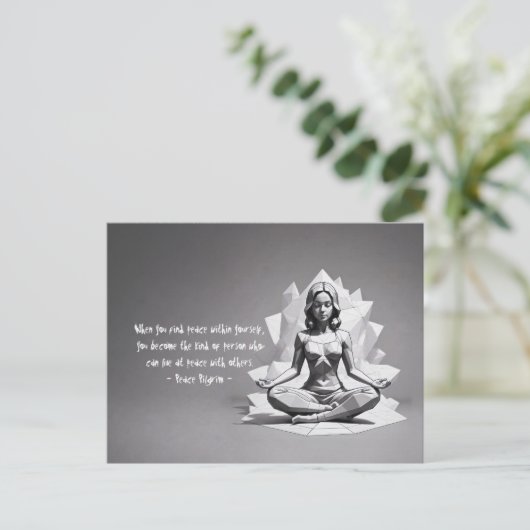 Yoga Meditation Instructor Reiki Master Low Poly Postkarte (Stehend Vorderseite)