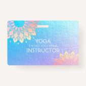 Yoga Meditation Instructor Rose Blue Gold Mandala Ausweis (Vorderseite)