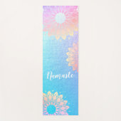 Yoga Meditation Instructor Rose Blue Gold Mandala Yogamatte (Vorderseite)