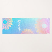 Yoga Meditation Instructor Rose Blue Gold Mandala Yogamatte (Vorderseite (Horizontal))