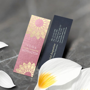 Yoga Meditation Instructor Rose Gold Mandala Lotus Mini Visitenkarte