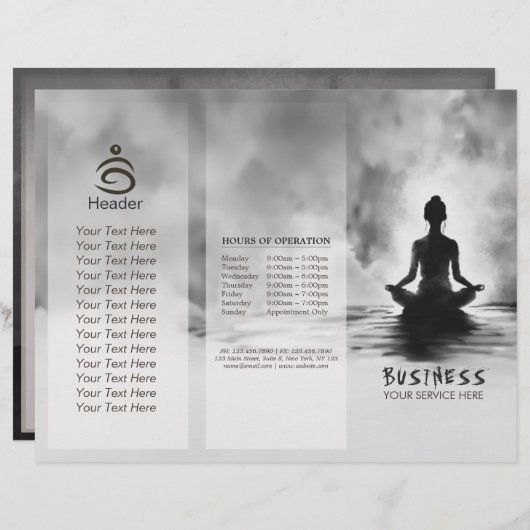 Yoga Meditation Instructor Schwarz-weiß InkPaintin (Vorne/Hinten)