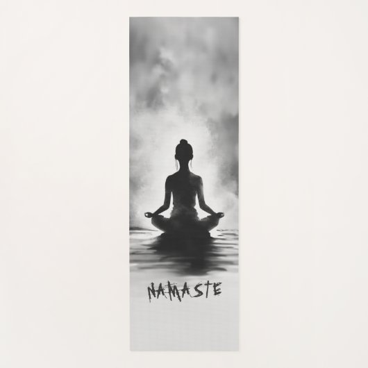 Yoga Meditation Instructor Schwarz-weiß InkPaintin Yogamatte (Vorderseite)