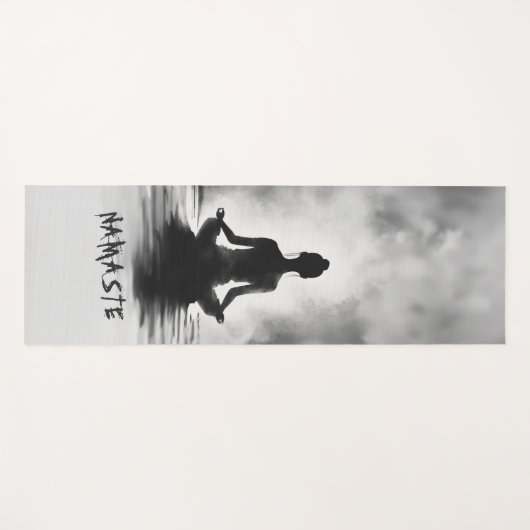 Yoga Meditation Instructor Schwarz-weiß InkPaintin Yogamatte (Vorderseite (Horizontal))