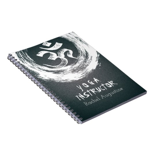 YOGA Meditation Instructor Schwarz-weiß OM ZEN Sig Notizblock (Rechte Seite)