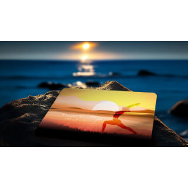 Yoga Meditation Instructor Sonnenuntergang Halbmon Visitenkarte