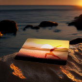 Yoga Meditation Instructor Sonnenuntergang Halbmon Visitenkarte