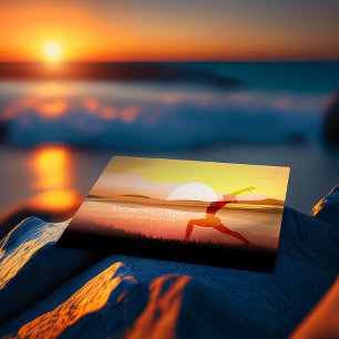 Yoga Meditation Instructor Sonnenuntergang Halbmon Visitenkarte