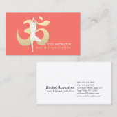 Yoga Meditation Instructor Tree Pose Gold OM Signa Visitenkarte (Vorne/Hinten)