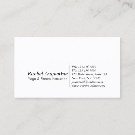 Yoga Meditation Instructor Tree Pose Gold OM Signa Visitenkarte (Rückseite)