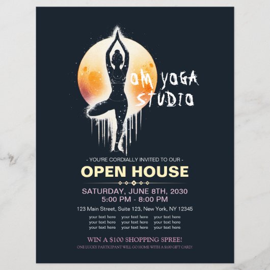 Yoga Meditation Instructor Tree Pose Vollmond Flyer (Vorne)