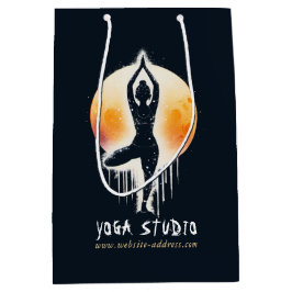 Yoga Meditation Instructor Tree Pose Vollmond Mittlere Geschenktüte