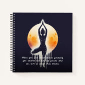 Yoga Meditation Instructor Tree Pose Vollmond Notizblock (Vorderseite)