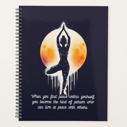 Yoga Meditation Instructor Tree Pose Vollmond Planer (Vorderseite)