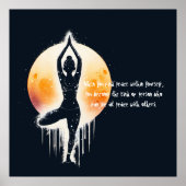 Yoga Meditation Instructor Tree Pose Vollmond Poster (Vorne)
