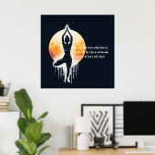 Yoga Meditation Instructor Tree Pose Vollmond Poster (Heimbüro)