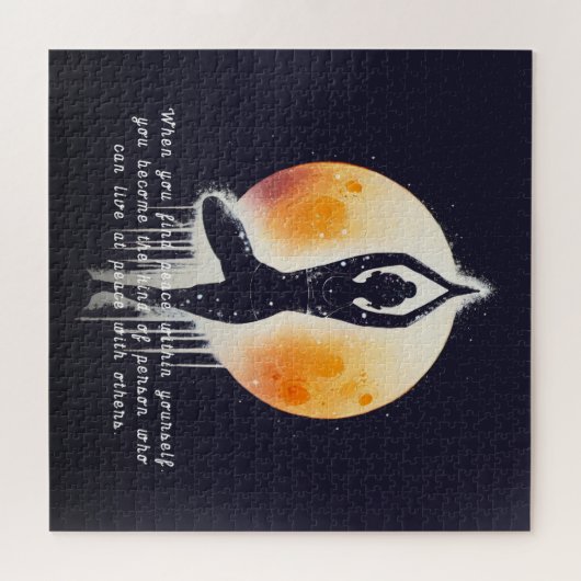 Yoga Meditation Instructor Tree Pose Vollmond Puzzle (Horizontal)