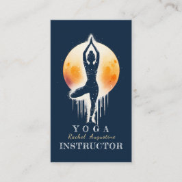 Yoga Meditation Instructor Tree Pose Vollmond Visitenkarte