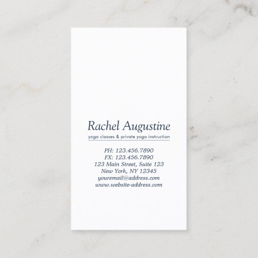 Yoga Meditation Instructor Tree Pose Vollmond Visitenkarte (Rückseite)