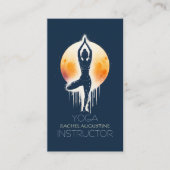 Yoga Meditation Instructor Tree Pose Vollmond Visitenkarte (Vorderseite)